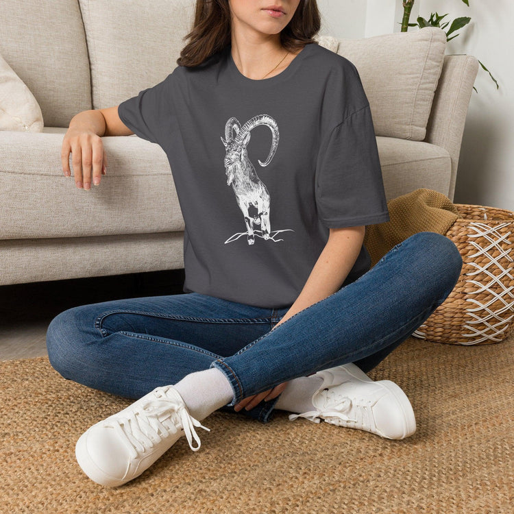 The Krikri Dark Shirt featuring a graphic of the iconic Kri-Kri goat on a black tee.