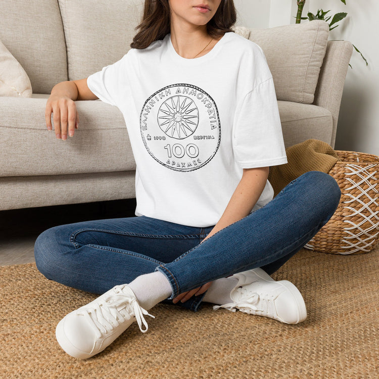 Greek Currency T-Shirt – 100 Drachmas Retro Graphic Tee