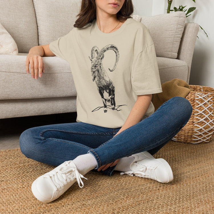 The Krikri graphic tee featuring a bold illustration of the iconic Kri-Kri goat on a T-shirt.