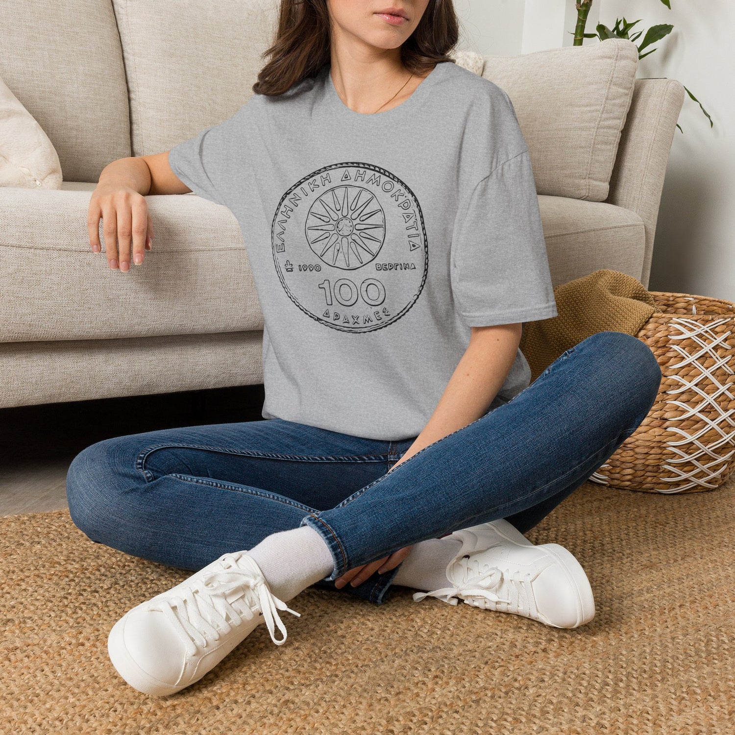 Greek Currency T-Shirt – 100 Drachmas Retro Graphic Tee