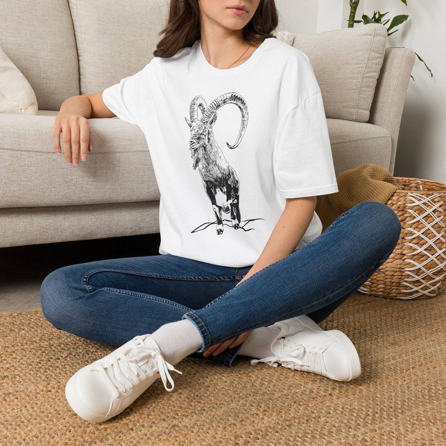 The Krikri graphic tee featuring a bold illustration of the iconic Kri-Kri goat on a T-shirt.