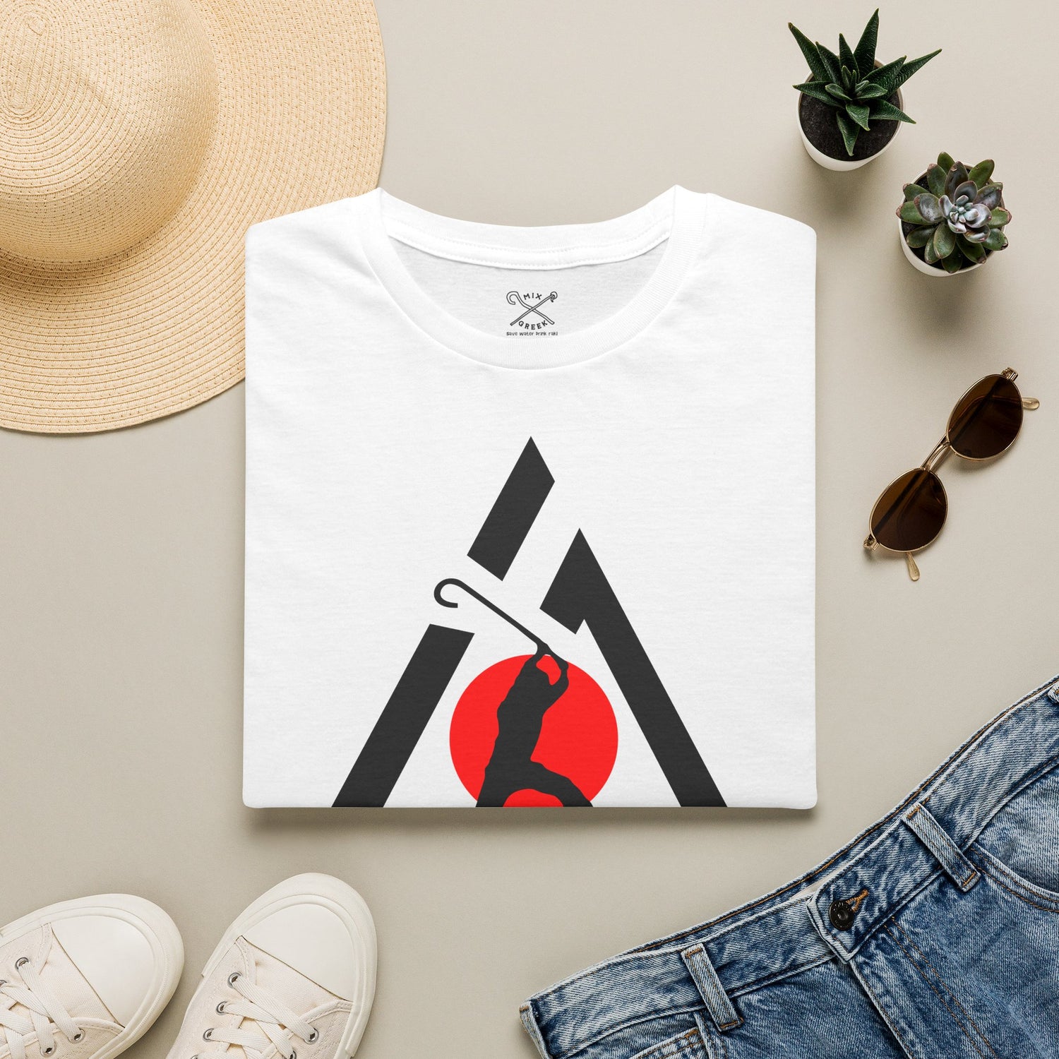 Katsounies T-Shirt | Traditional Cretan Shepherd Staff Symbol