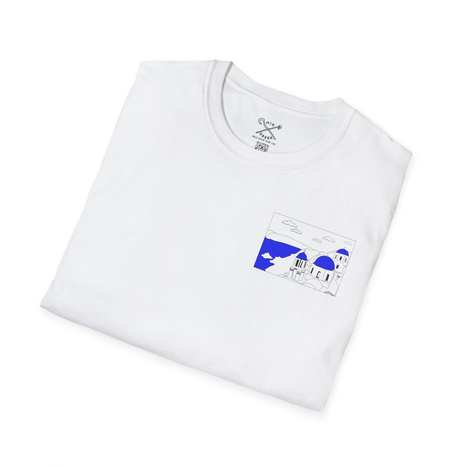 Greek Island T-Shirt – Santorini in Our Heart Graphic Tee